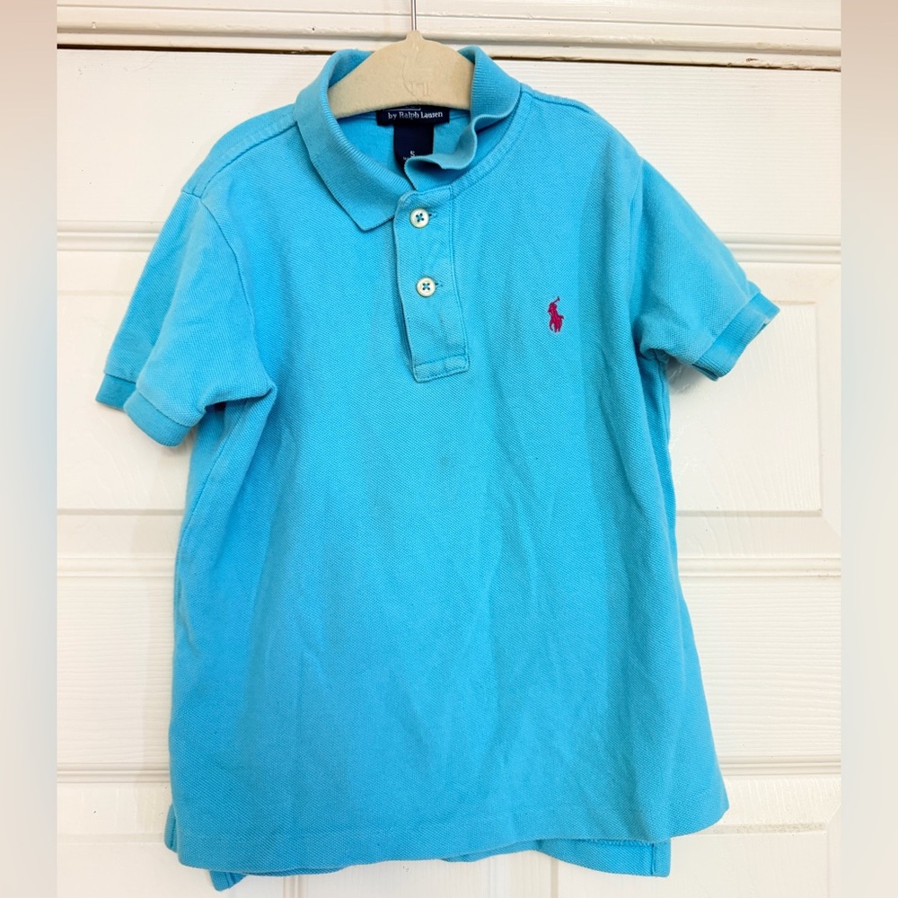 Polo by Ralph Lauren Kids Polo in Bright Aqua with Pink Pony